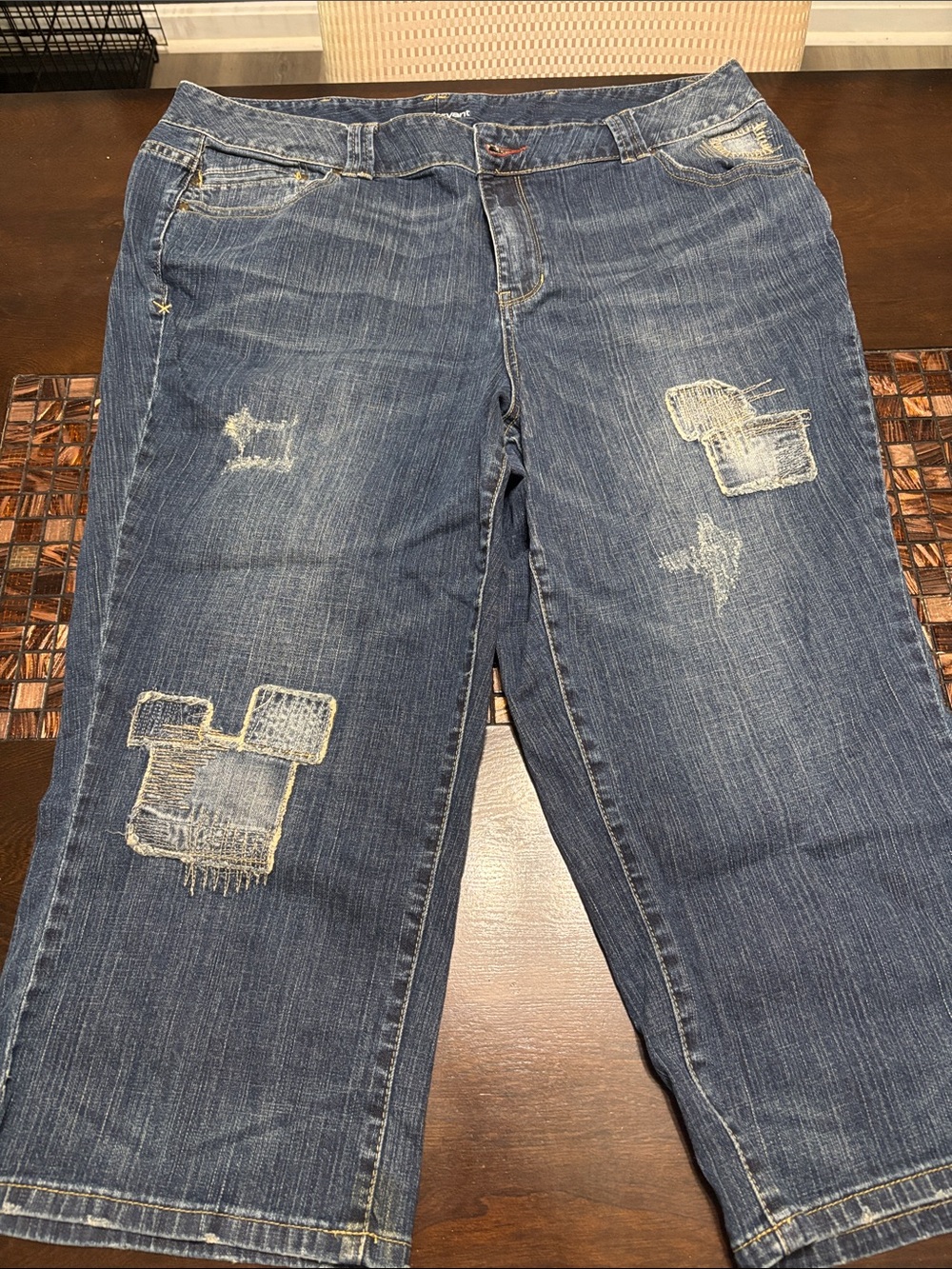 Lane Bryant Light Blue Denim Jeans with Yellow Stitching